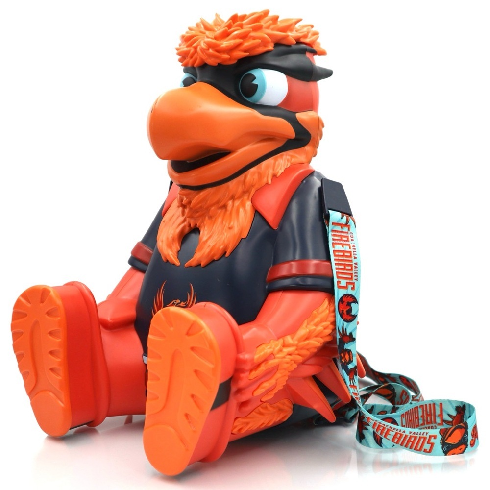 Coachella‎ Valley Firebirds Fuego Popcorn Bucket Mascot Stadium With Lanyard